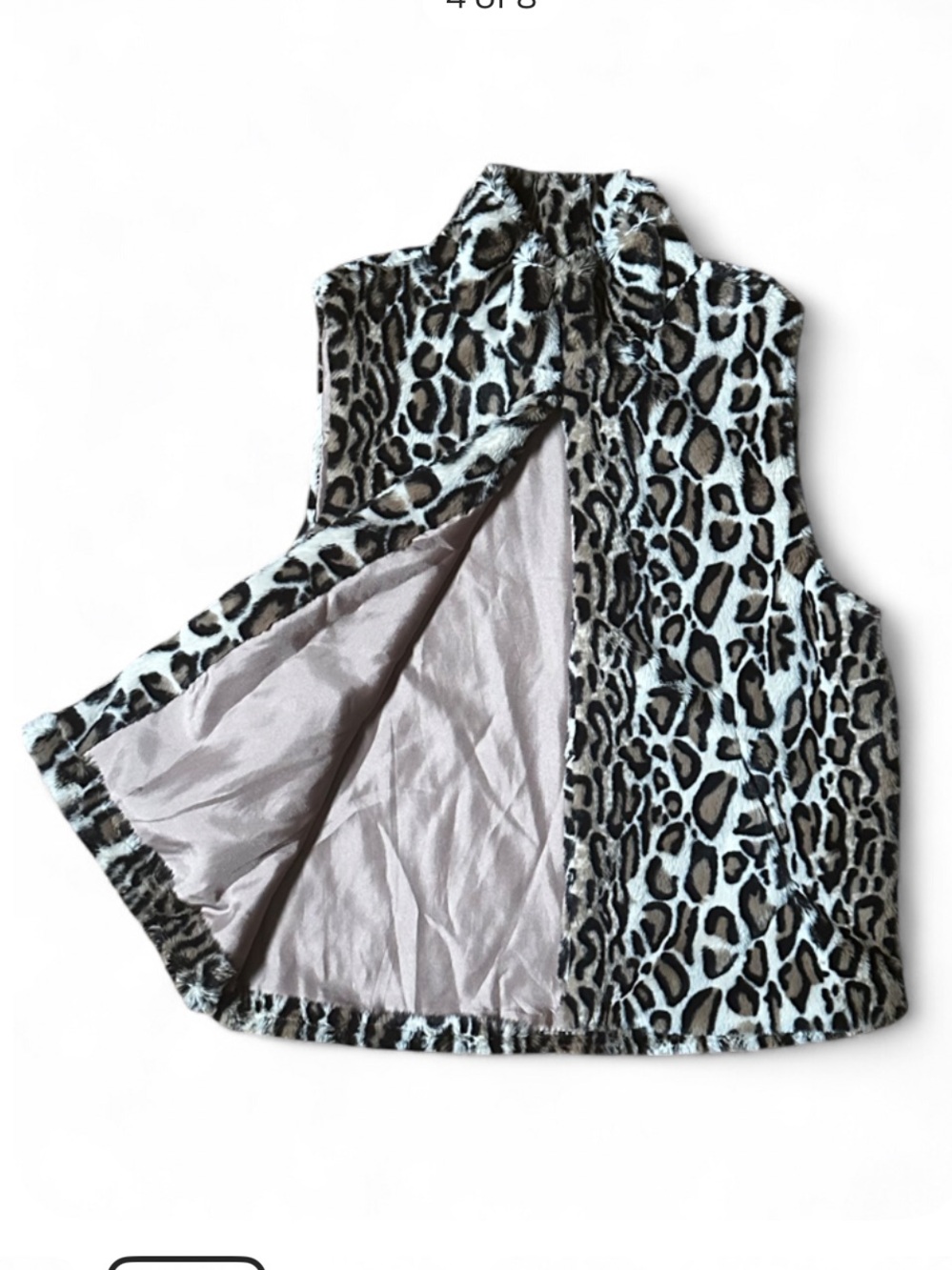 Cejon Leopard Print Faux Fur Vest S